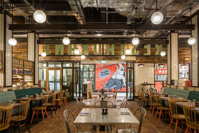 倫敦工業風機場餐廳設計，工業風機場餐廳設計