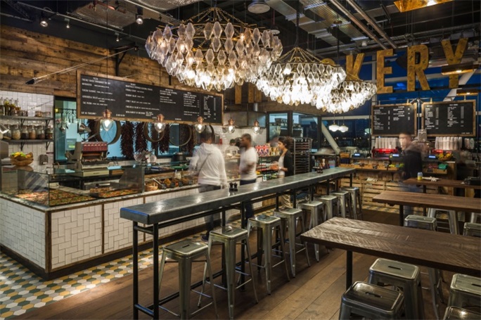 倫敦工業風機場餐廳設計，工業風機場餐廳設計