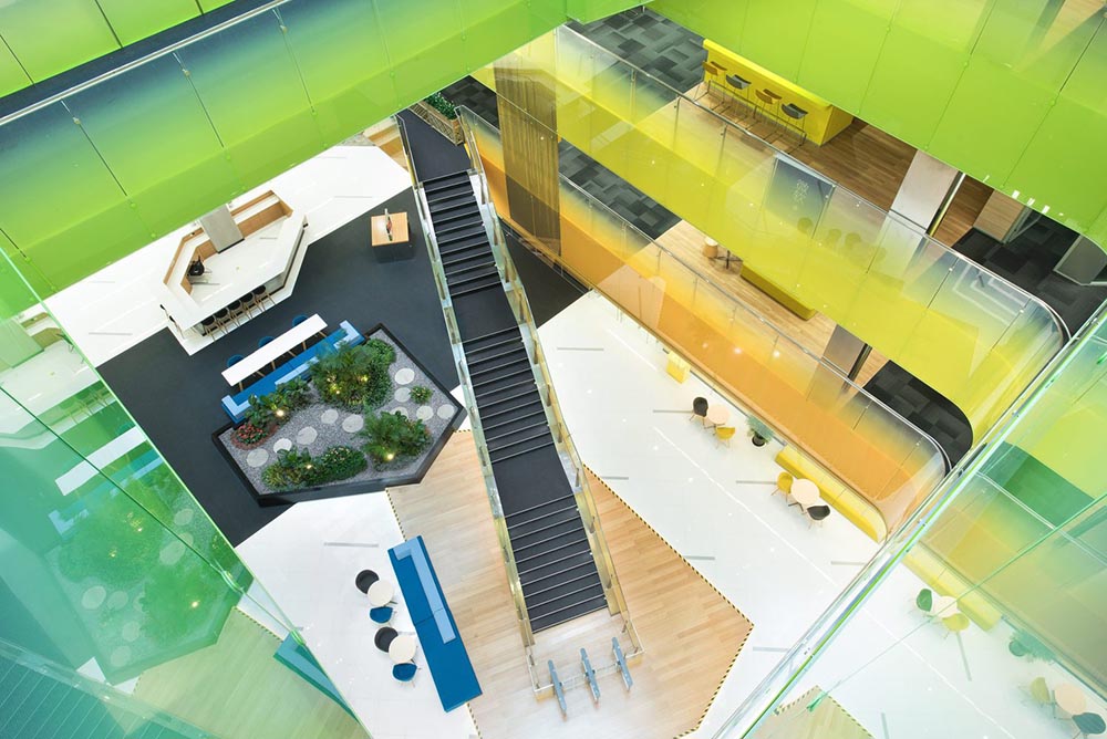 蘇州微軟研發中心，蘇州辦公室設計，現代風格辦公室設計，彩色風格辦公室設計，科技公司辦公室設計