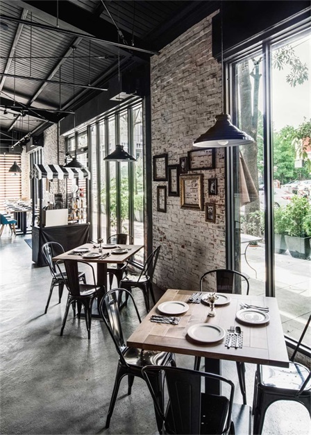 台灣餐廳設計,台中Gatto Bianc咖啡館,餐飲空間,法式風格,法國工業風,