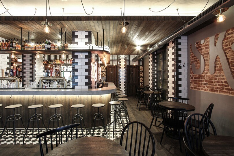 立陶宛餐飲設計,酒吧設計,餐飲空間,木質風格,國外酒吧設計,溫暖工業風