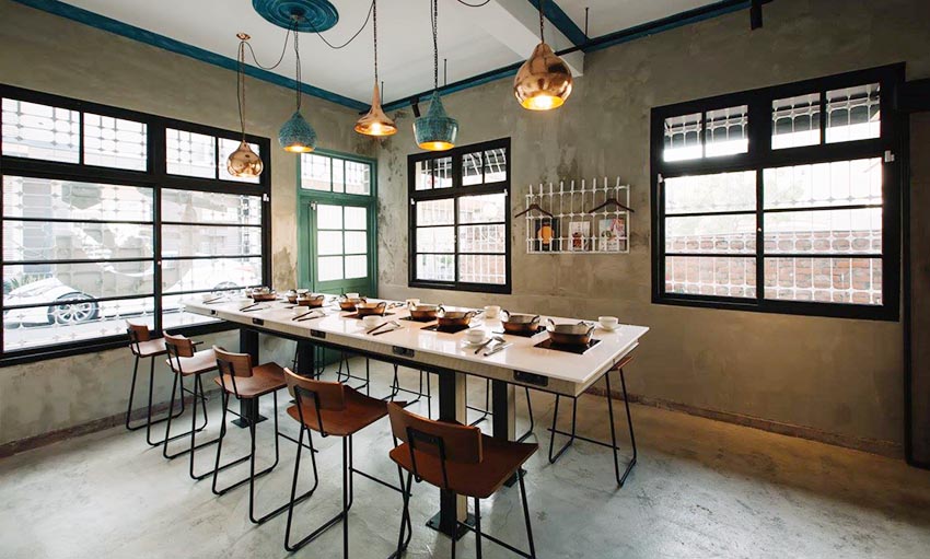 火鍋店設計,商業空間,餐飲空間,工業風,建築改造