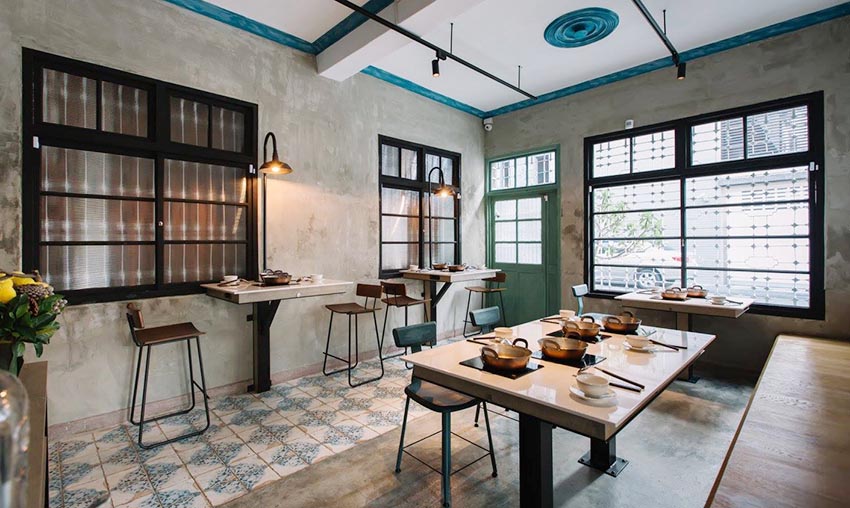 火鍋店設計,商業空間,餐飲空間,工業風,建築改造