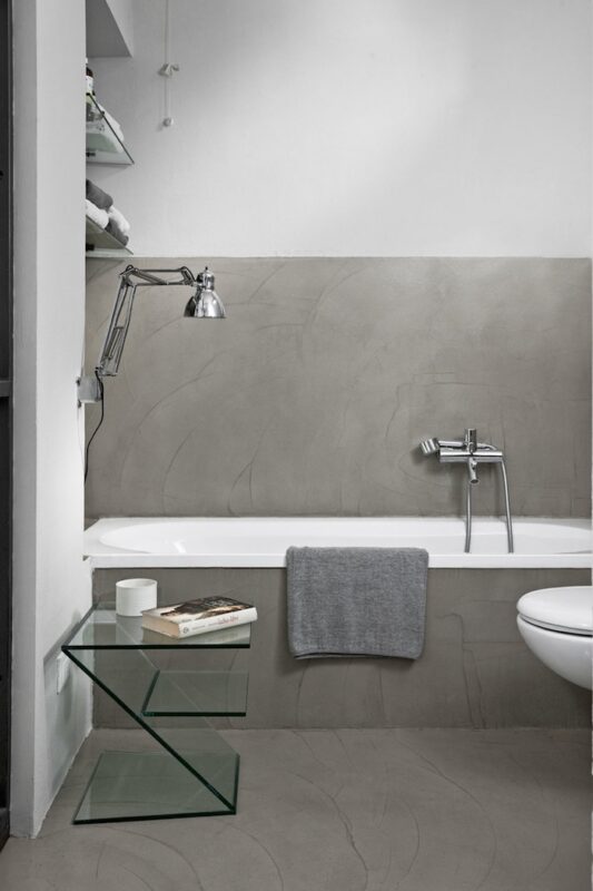 水泥質感緊湊型現代浴室