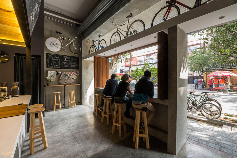 工業風格咖啡廳設計，loft風格咖啡廳設計，單車主題咖啡廳