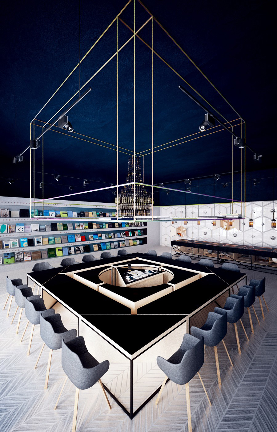  咖啡吧&圖書館設計，多業態空間設計