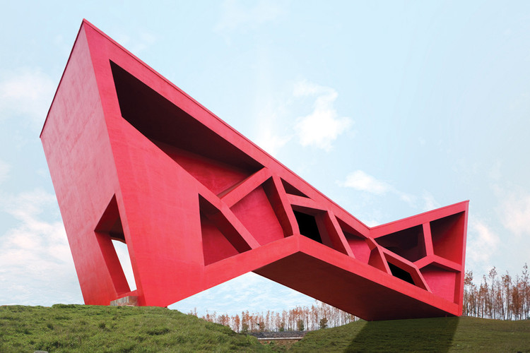 紅色建築設計,國外建築設計案例,彩色建築外立麵設計