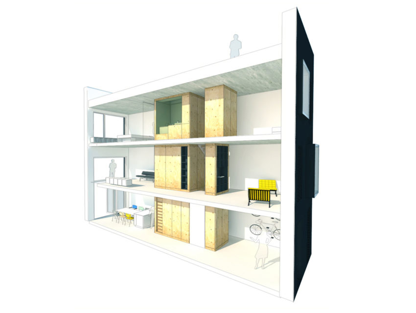 住宅空間,建築設計,建築改造,瘦長型住宅