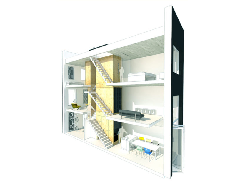 住宅空間,建築設計,建築改造,瘦長型住宅