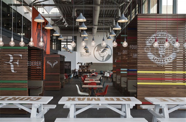 LOFT餐廳設計 LOFT風格裝修效果圖 耐克公司員工餐廳