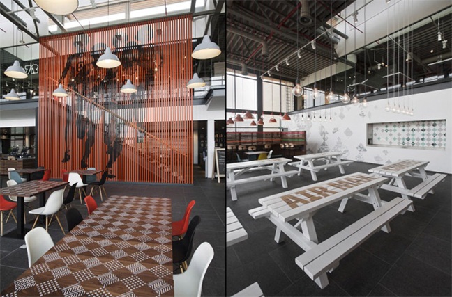 LOFT餐廳設計 LOFT風格裝修效果圖 耐克公司員工餐廳