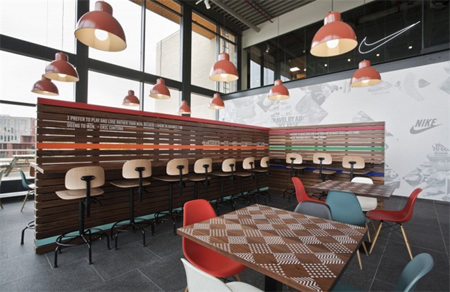 LOFT餐廳設計 LOFT風格裝修效果圖 耐克公司員工餐廳