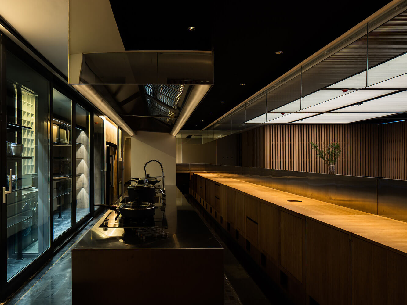 餐飲空間,北京新源裏餐廳設計,私房料理空間,餐廳設計,北京三裏六七,中式廚房餐廳