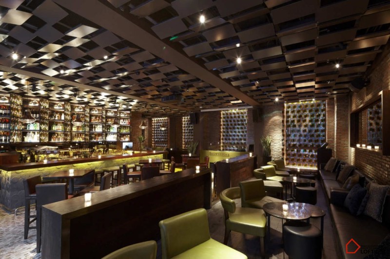 上海LOFT風格布朗石酒吧設計