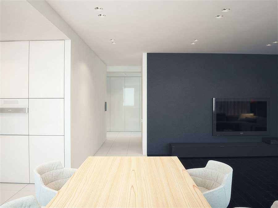 黑白風格室內裝修設計效果圖