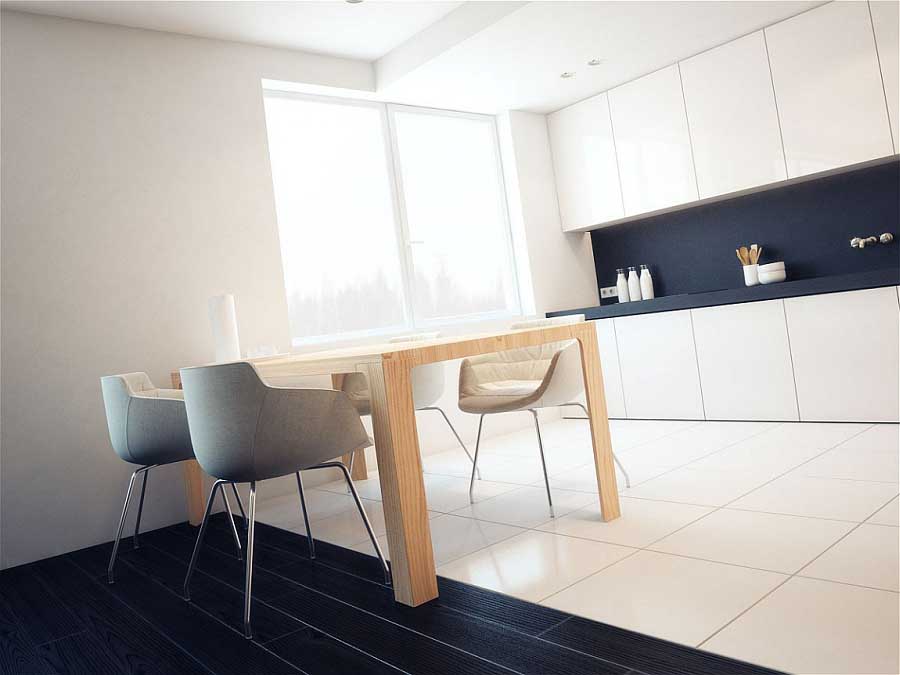 黑白風格室內裝修設計效果圖