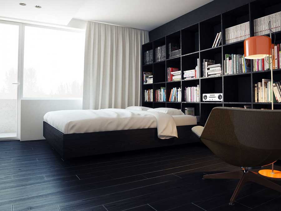 黑白風格室內裝修設計效果圖