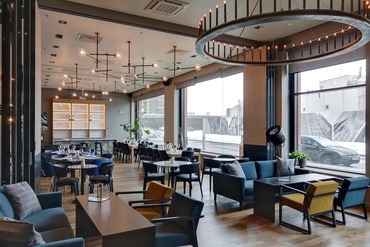 餐飲空間，餐廳設計，工業風餐廳設計，天然材料，聖彼得堡餐廳設計