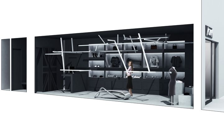 LOFT風格服裝專賣店裝修設計效果圖