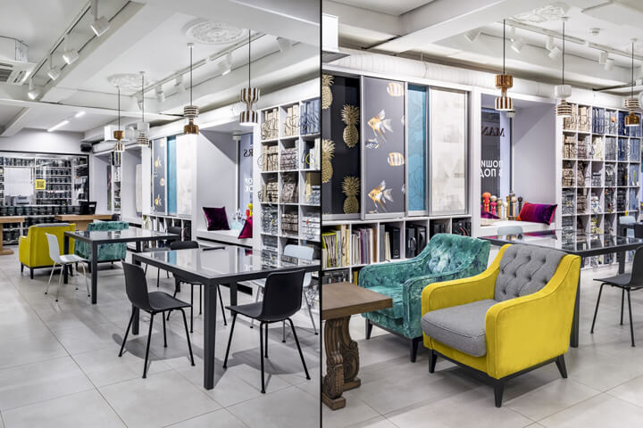 商業空間,塗料材料店鋪設計,英國古典風格,產品展示設計,零售店設計