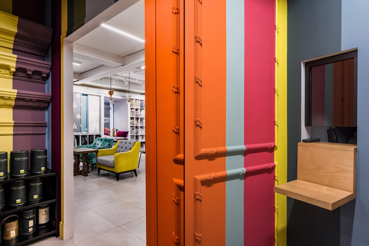 商業空間,塗料材料店鋪設計,英國古典風格,產品展示設計,零售店設計