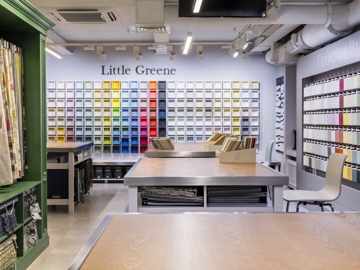 商業空間,塗料材料店鋪設計,英國古典風格,產品展示設計,零售店設計