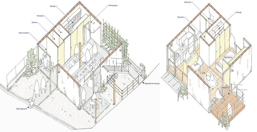 住宅空間，私人住宅設計，別墅設計，商住兩用宅，建築設計，正方形之家，八十多平住宅設計