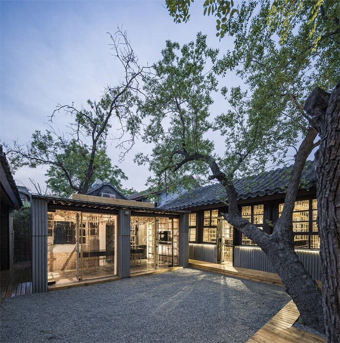 辦公空間，北京辦公室設計，四合院改造設計，竹子元素，建築改造