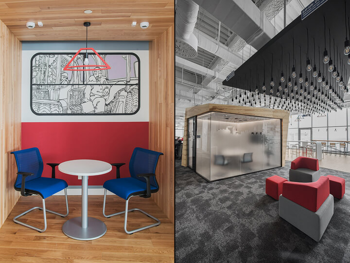 辦公空間，辦公室設計，現代風格辦公室設計，華為辦公室設計，莫斯科華為總部設計