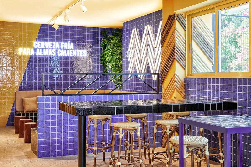 餐飲空間，酒吧設計，地中海風情酒吧，色彩搭配，Masquespacio