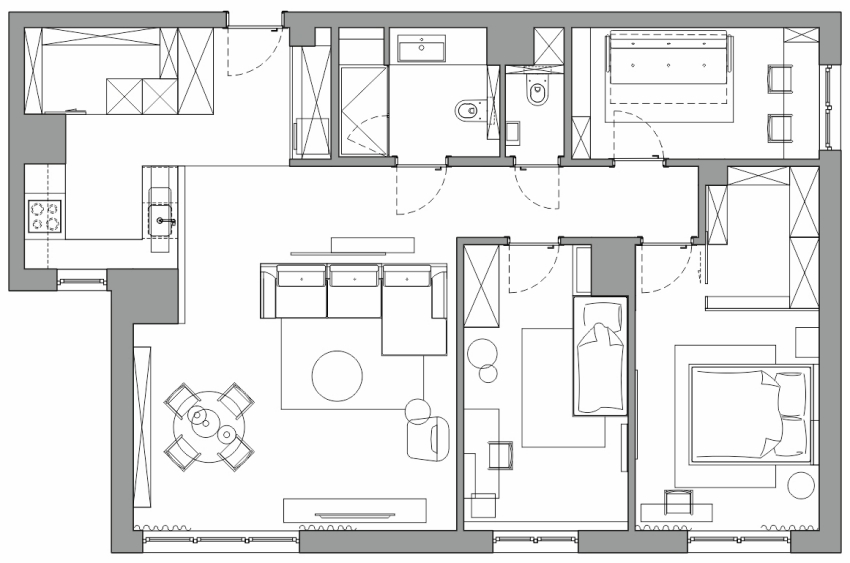 住宅空間設計，私人住宅空間，小宅設計，北歐風公寓設計，100平米住宅設計