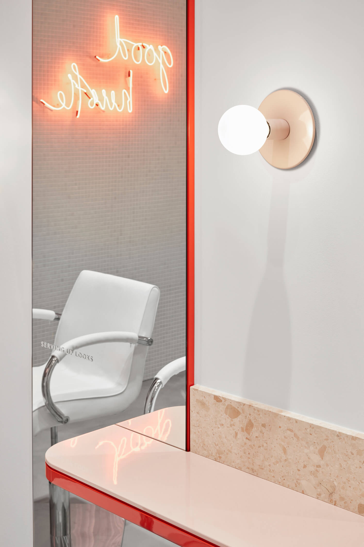 理發店設計,網紅店設計,粉色店麵設計,國外理發店設計