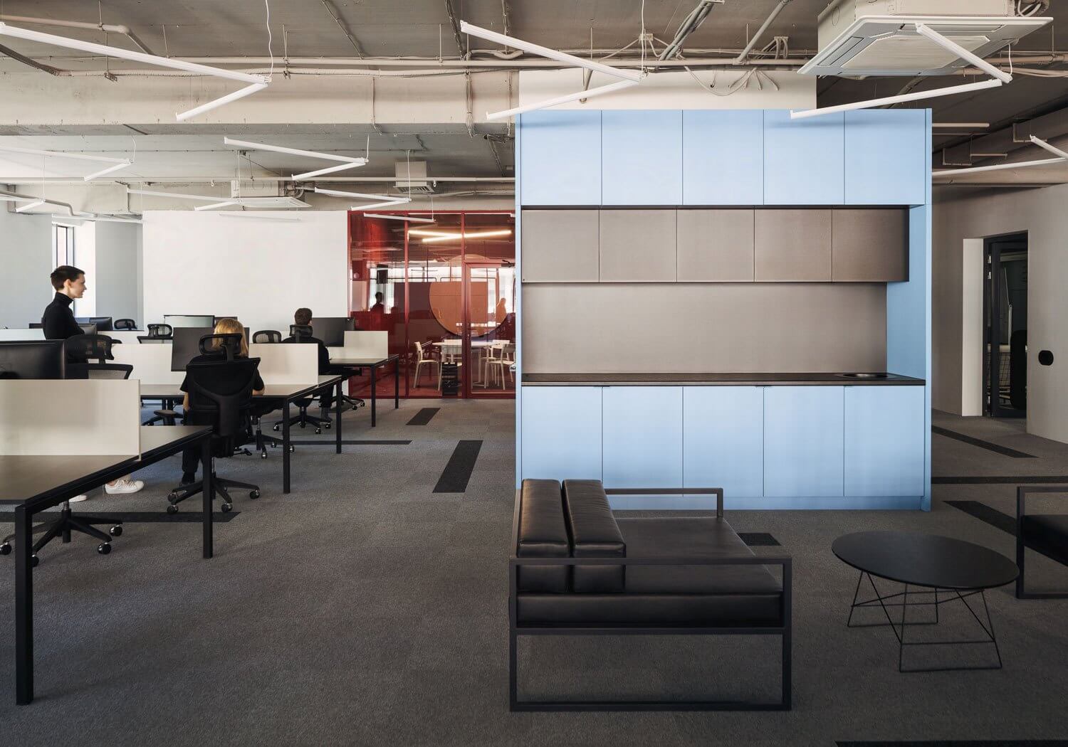 辦公室設計,辦公室導視設計,藍色辦公室設計,現代簡約時尚辦公空間