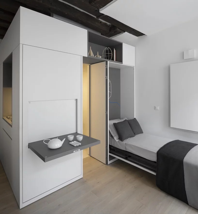 小戶型,多功能空間,公寓改造,巴黎小公寓設計,十幾平米住宅設計