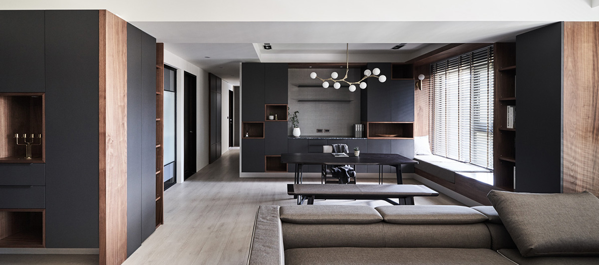 住宅設計,台灣設計,台灣風格,黑白灰住宅,現代風格,大戶型裝修設計