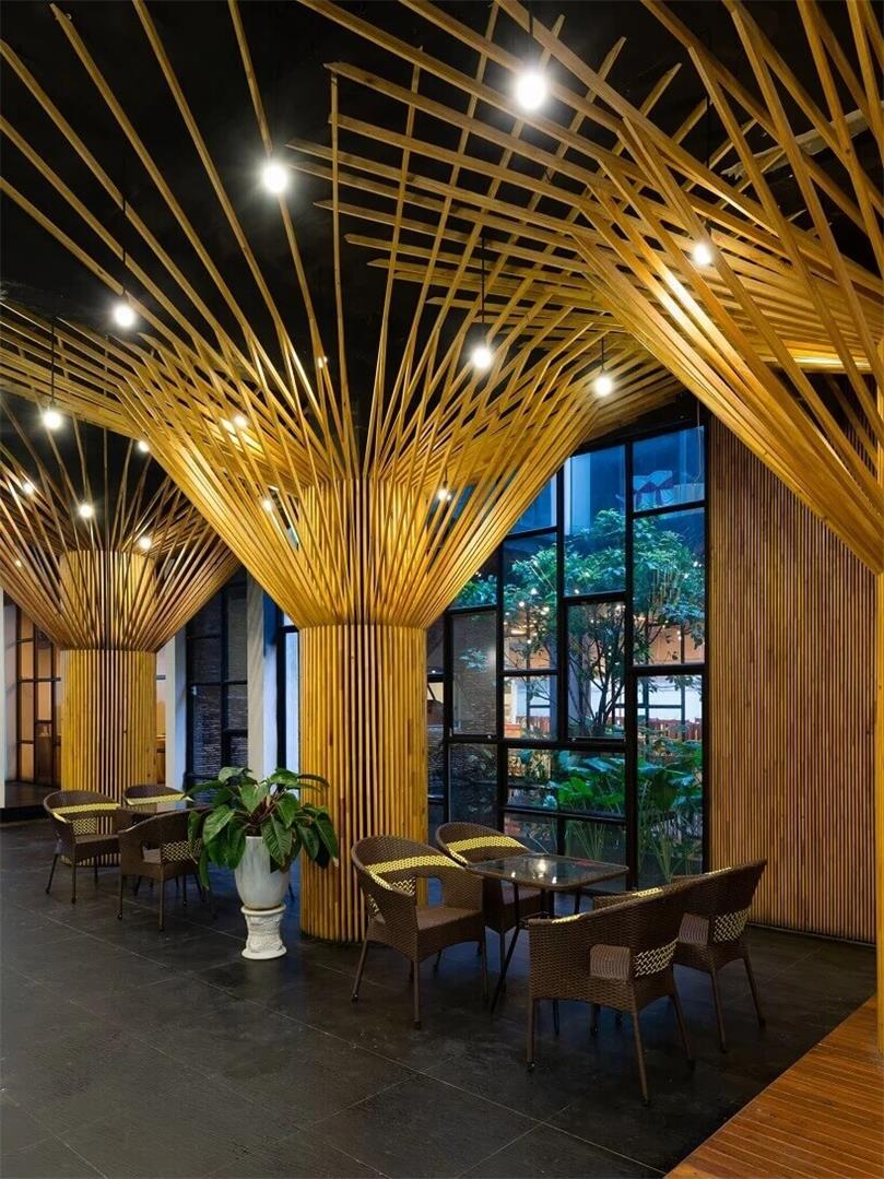 酒店空間，國外酒店設計，酒店設計，越南，西貢頌邁酒店，原始，自然，環保