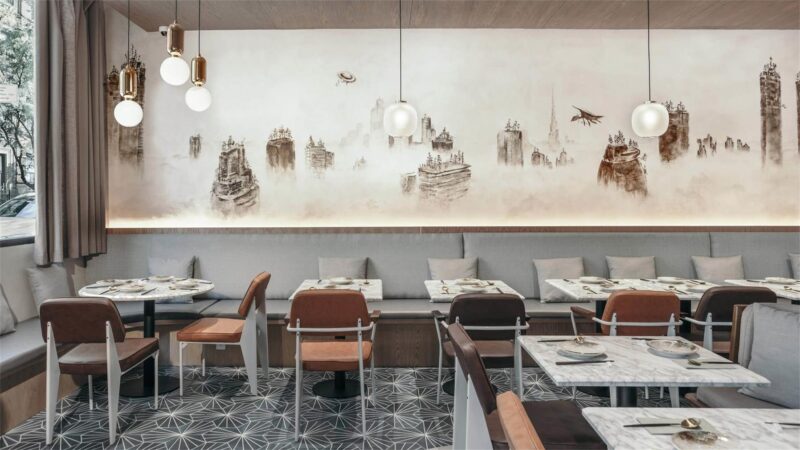 古怪插畫與自然色彩的結合，曼哈頓中式餐廳