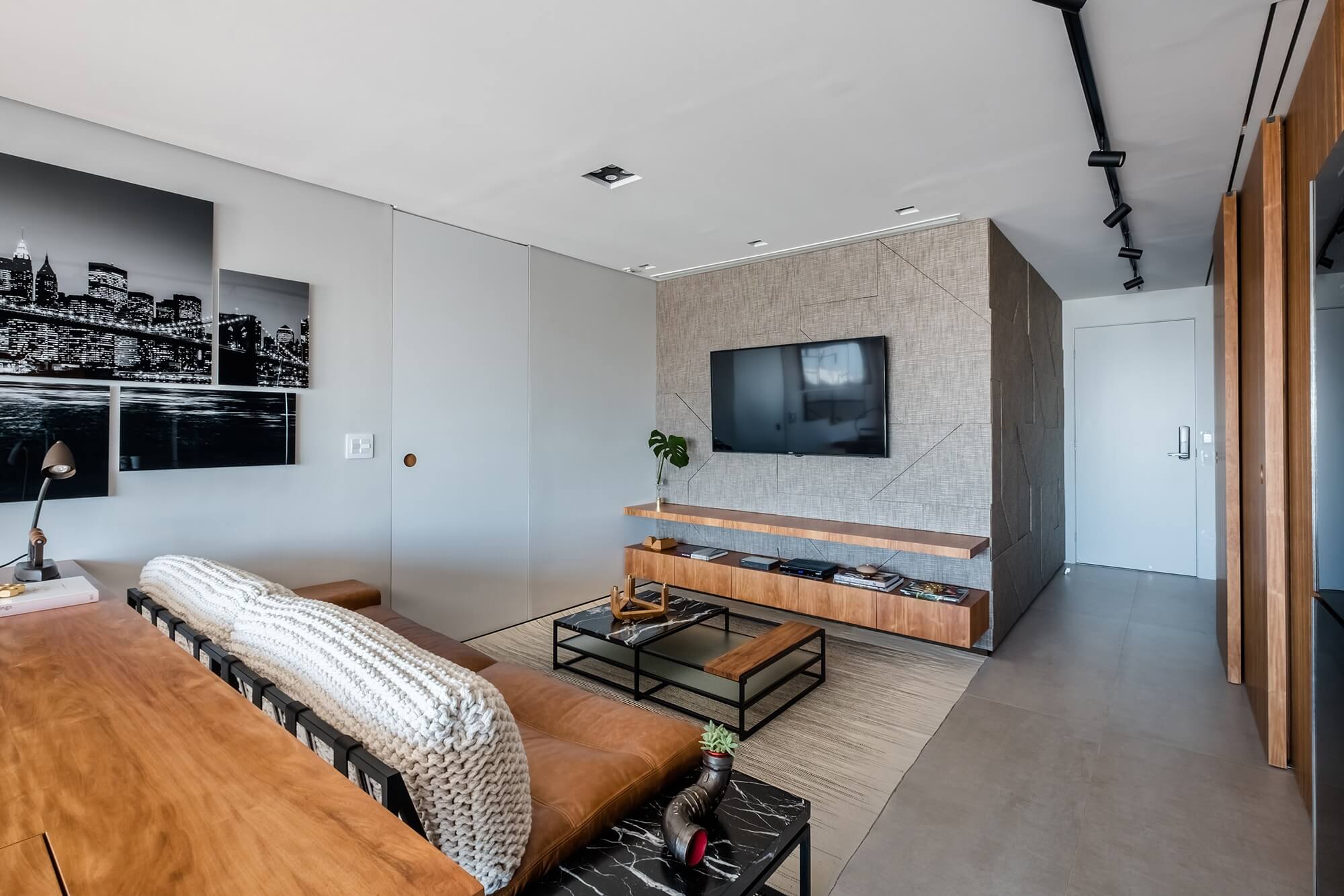 住宅空間,國外公寓設計,巴西,單身公寓,現代風格,70平米住宅設計