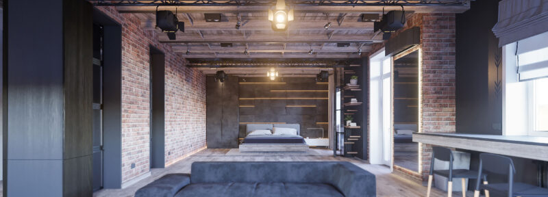 明斯克100㎡工業風loft攝影師之家