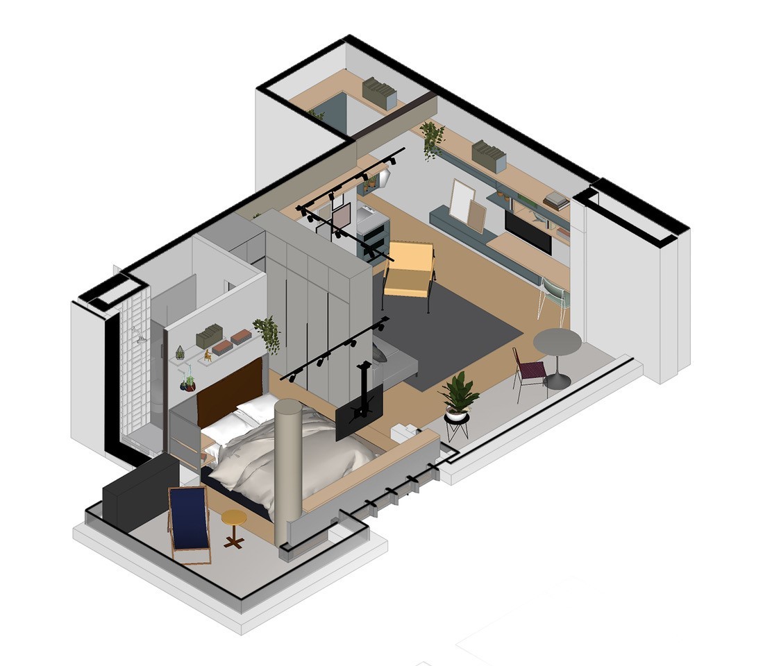 住宅空間,國外住宅設計,巴西,小宅概念,輕工業風