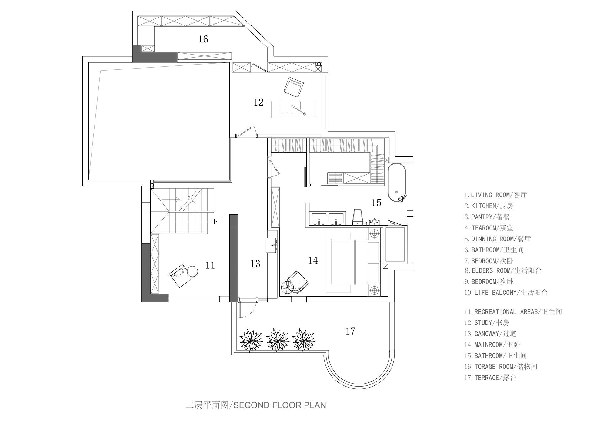 住宅空間,私人住宅,艾克建築,汕頭,頂層公寓