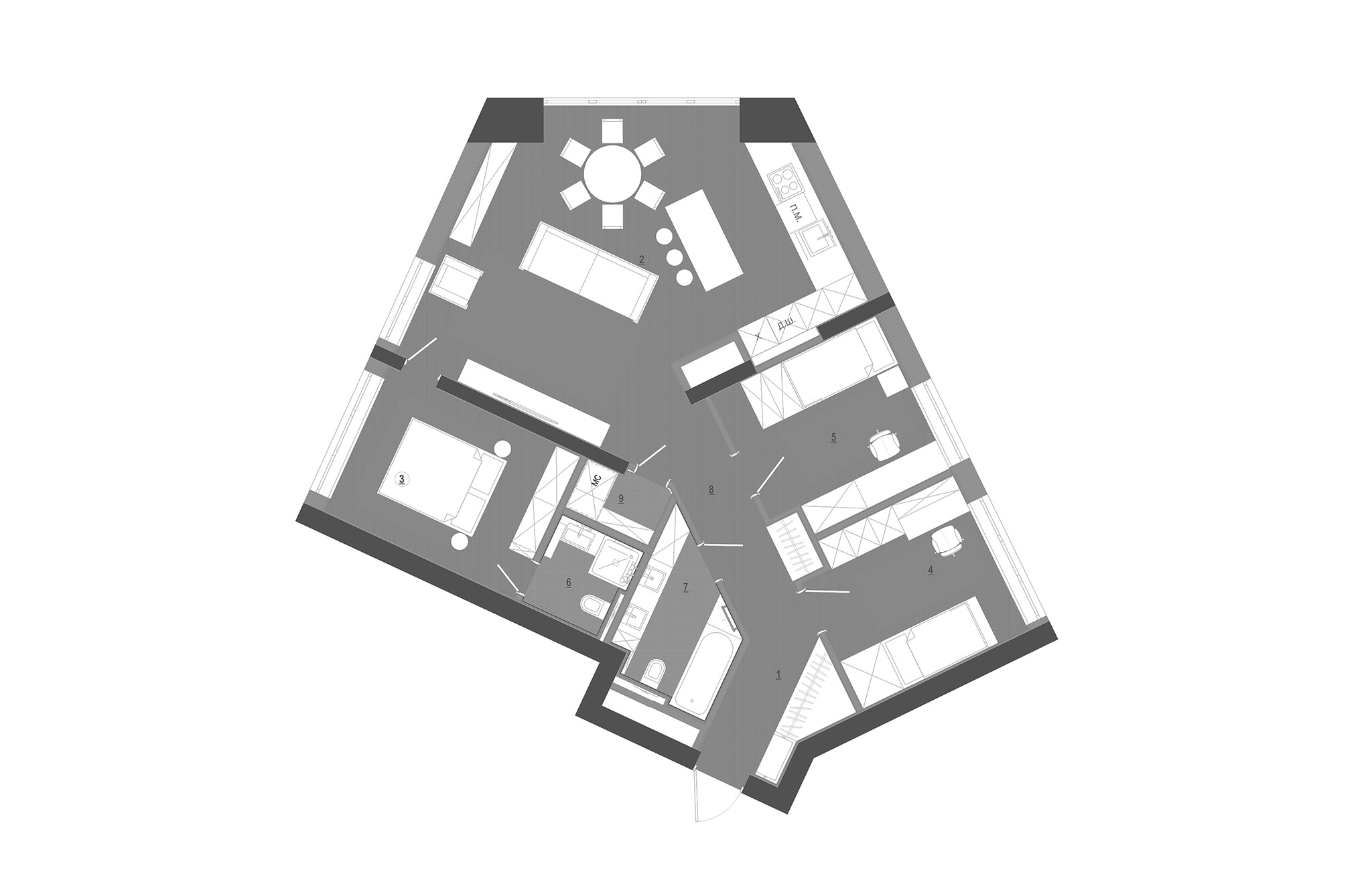 住宅空間,公寓設計,基輔,現代風格,陽光公寓,studio SVOYA