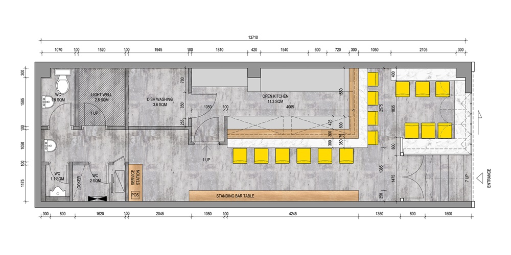 餐飲空間,麵館設計,香港上環,又又設計,香港麵佬到,70平方米餐飲空間設計