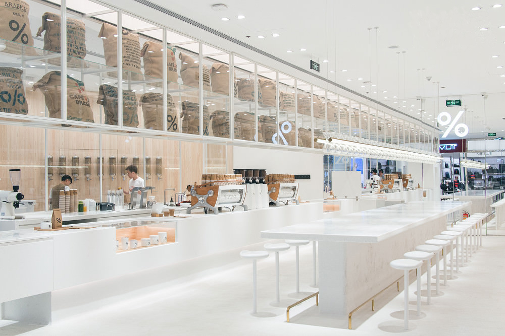 咖啡廳設計，百分號咖啡廳，%咖啡廳，% ARABICA，加藤匡毅，東海林克範，網紅咖啡廳，深圳灣萬象城%咖啡廳