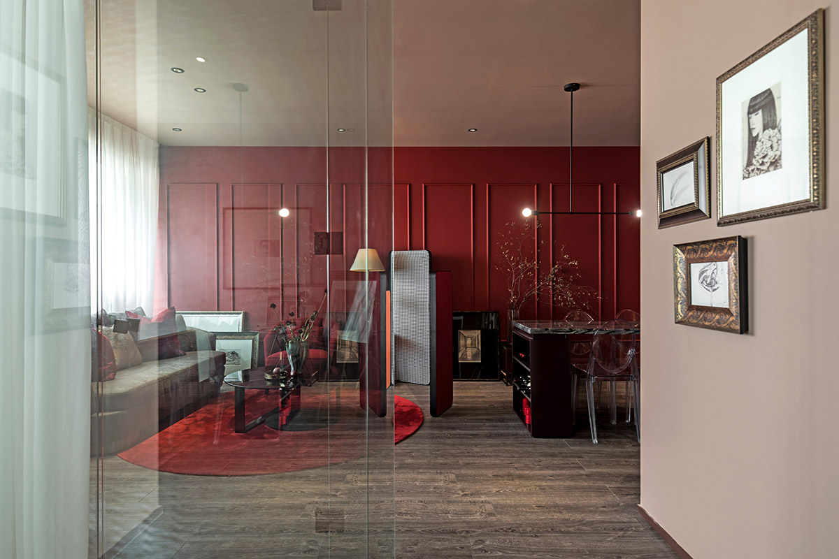 楝今 / 靜與揚的紅烈交織,成都住宅設計,成都軟裝設計,成都,黎秋辰