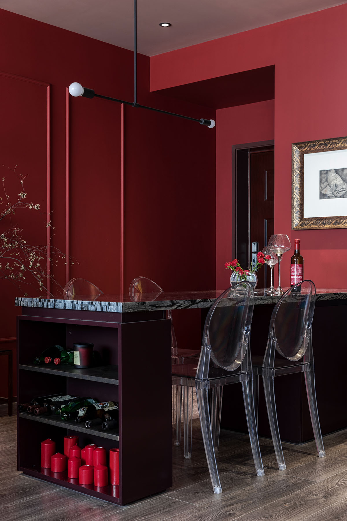 楝今 / 靜與揚的紅烈交織,成都住宅設計,成都軟裝設計,成都,黎秋辰