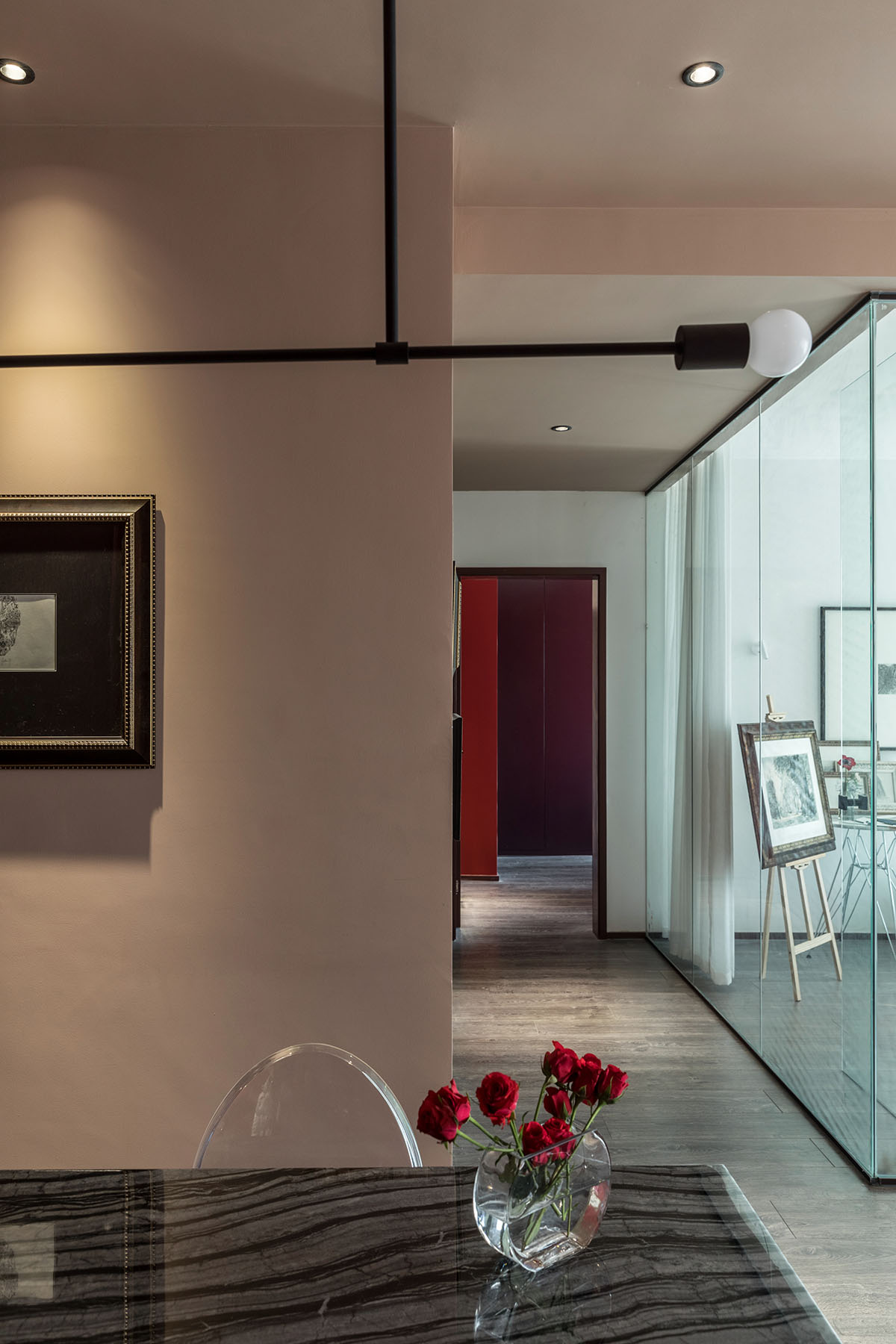 楝今 / 靜與揚的紅烈交織,成都住宅設計,成都軟裝設計,成都,黎秋辰