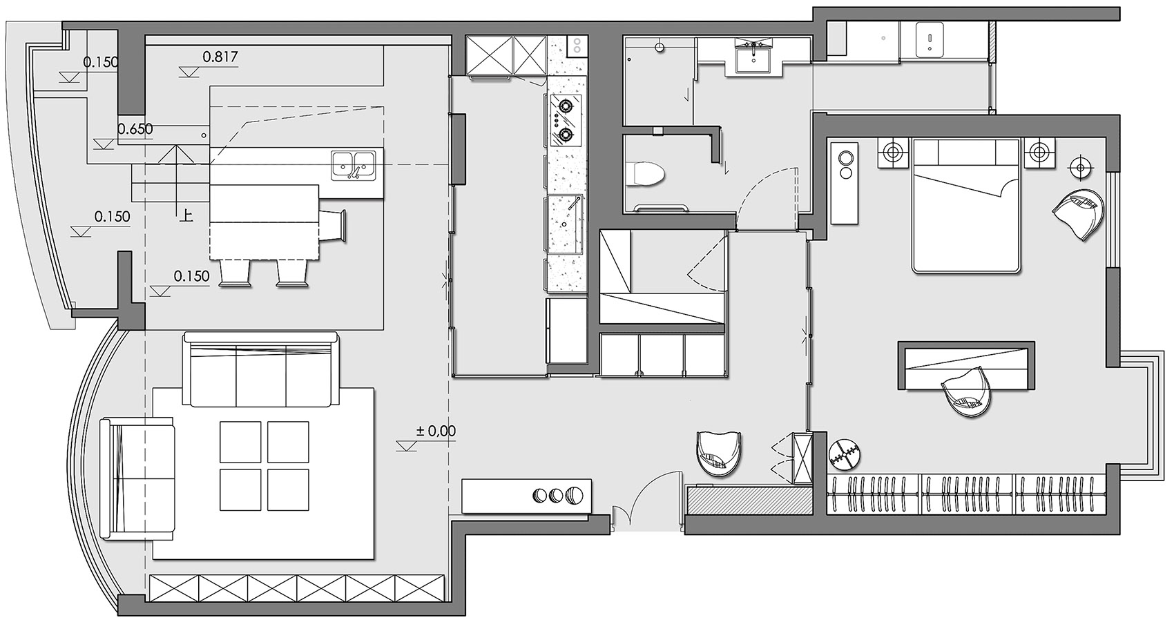 住宅空間,北京,山水文園,頂樓公寓,私人住宅,國內住宅空間