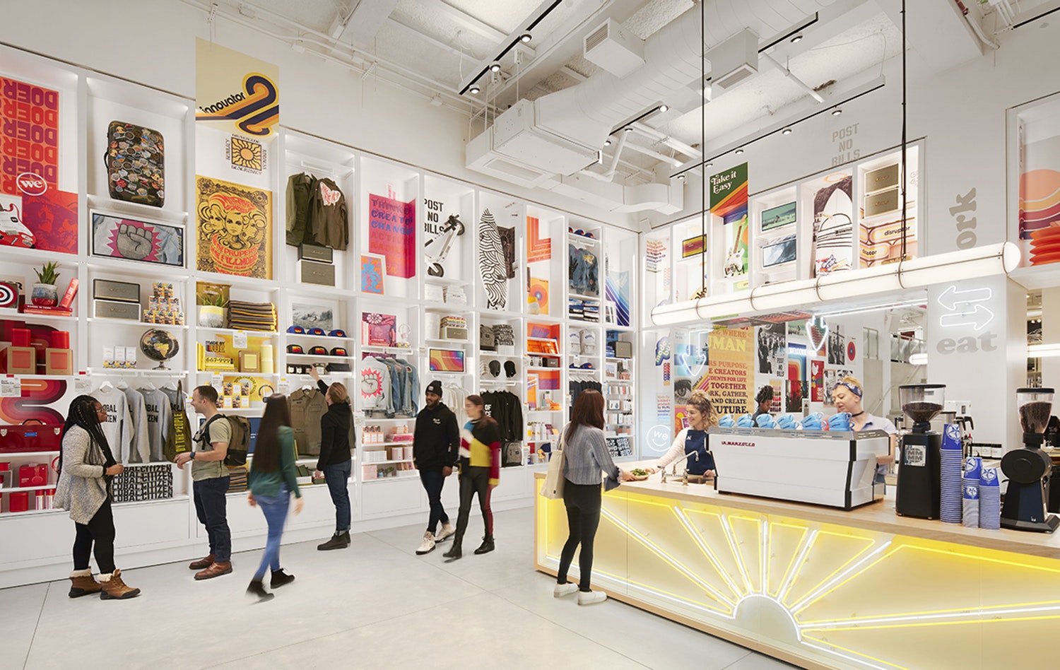 We Work,聯合辦公空間,We聯合辦公+零售空間,聯合辦公室設計,辦公室設計,We Company,零售空間