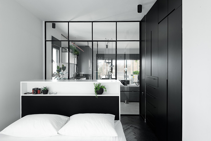 住宅空間，國外住宅空間設計，極簡風格，黑白係公寓，公寓設計